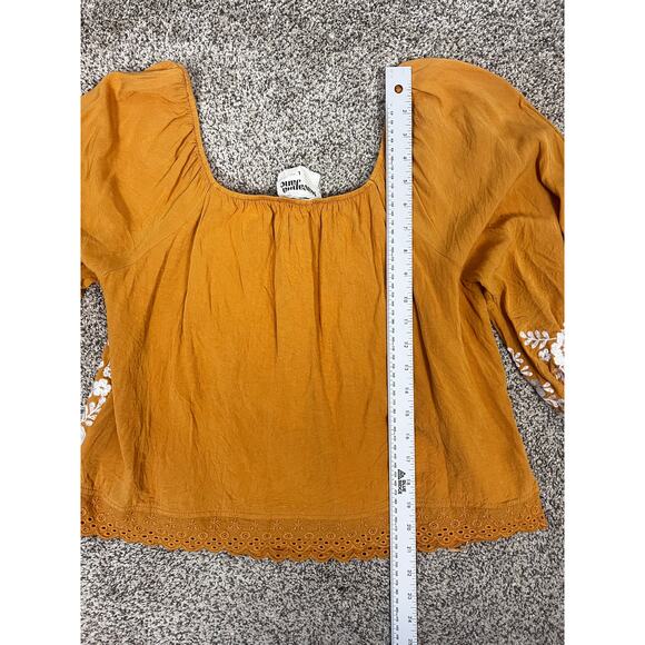 Savanna Jane Women L Boho Festival Floral Embroidered Cottagecore Peasant Blouse - Picture 12 of 12